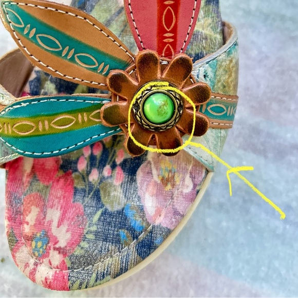 L'Artiste by Spring Step Beluga Slide Platform Sandals Size 38 Sawtooth … - Picture 15 of 15